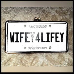 Wifey4Lifey License Plate Clutch | Aldo | $90 | Brand New